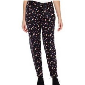 I Heart Ronson Black Floral Print Silky Pants | 14